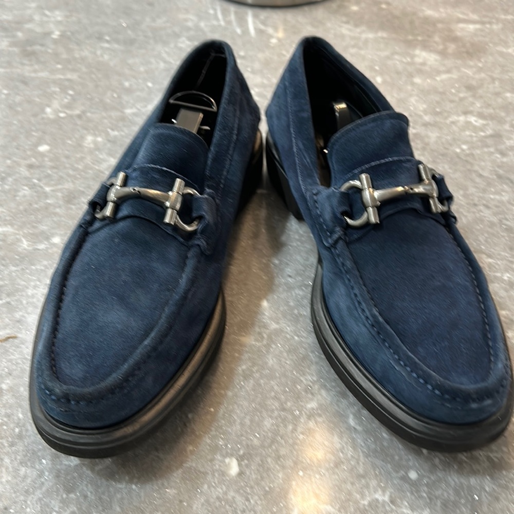 Salvatore Ferragamo blue suede shoes!